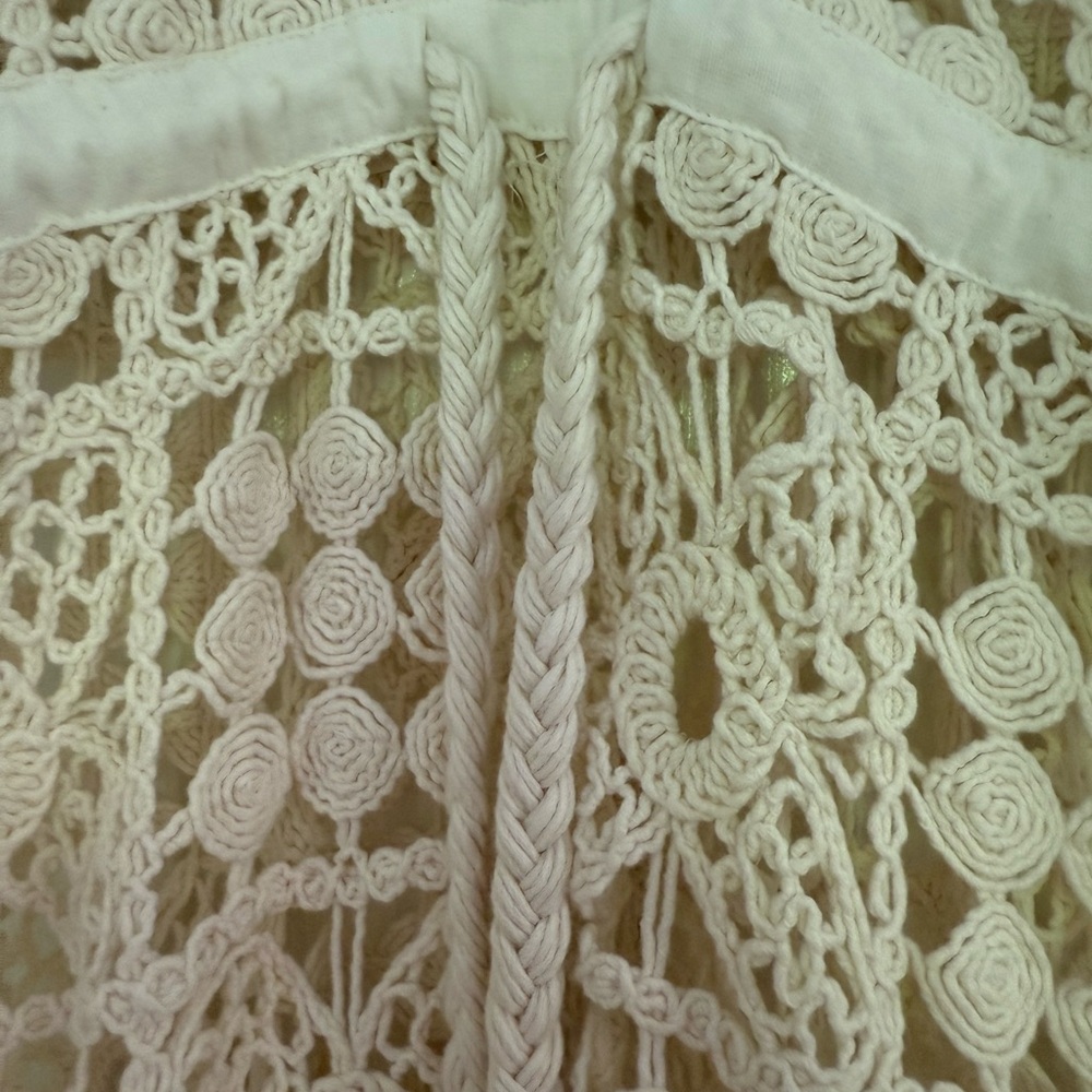 NWT Anthropologie Cream Crochet Kaftan Swim Cover-Up - Picture 4 of 5